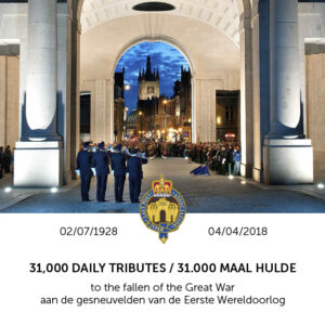 On Wednesday, 4 April 2018 at 8.00 PM, the daily Last Post will be played for the 31,000th time at the Menin Gate.
